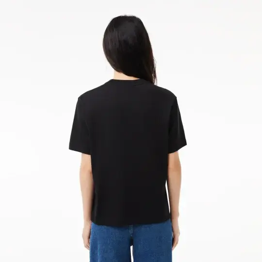 Classic Fit Bisiklet Yaka Kadın T-Shirt Siyah - 3