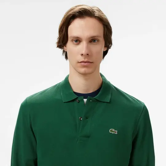 L.12.12 Classic Fit Uzun Kollu Yeşil Polo - 2