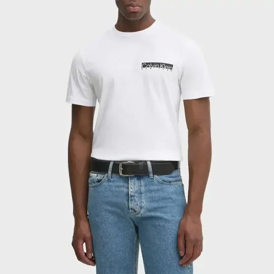 Ny Chest Box Logo T-shirt Beyaz