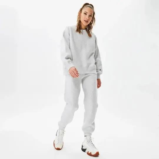 Powerblend Fleece Crew, C Logo Kadın Sweatshirt Gri - 3