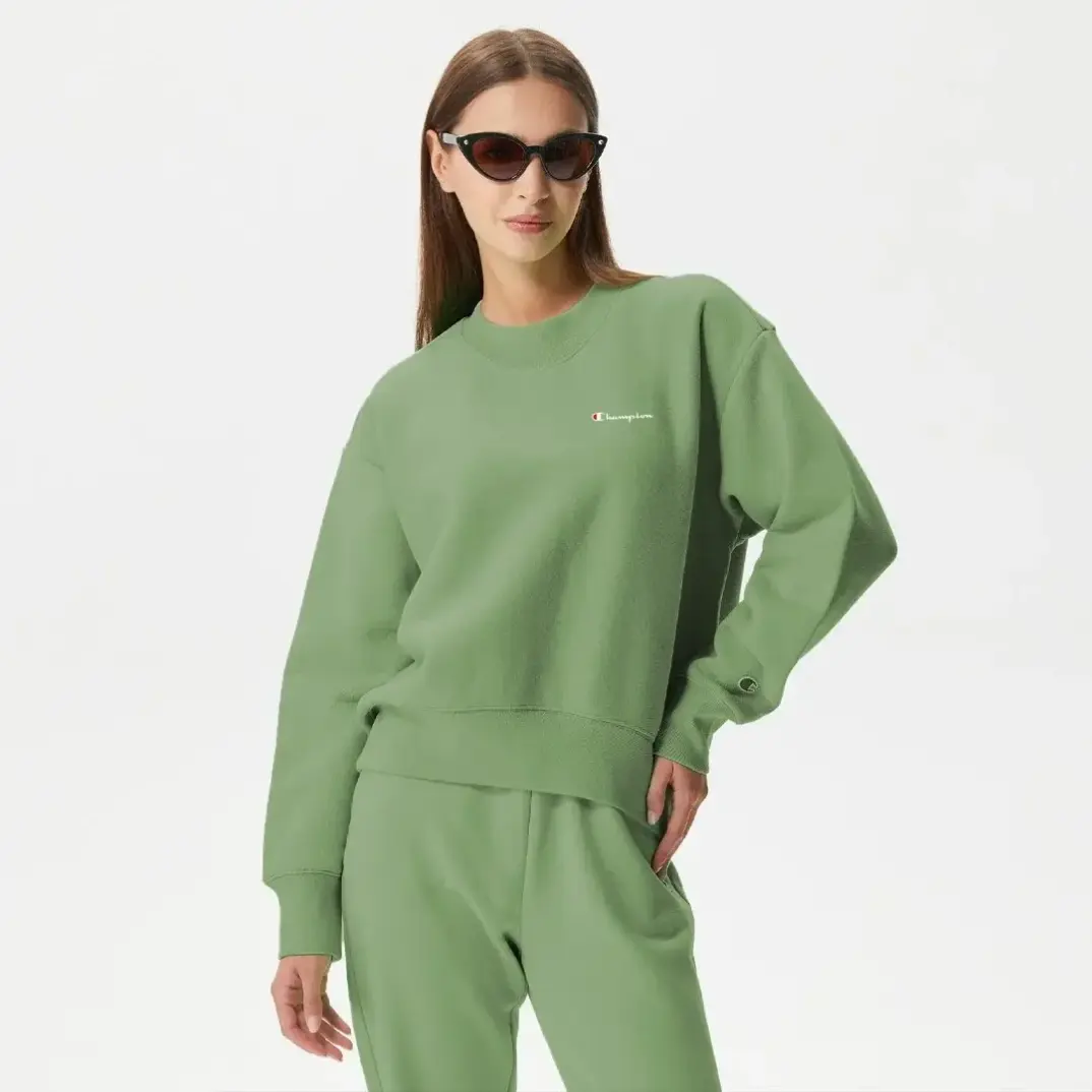 Powerblend Fleece Crew Kadın Sweatshirt Yeşil - 1