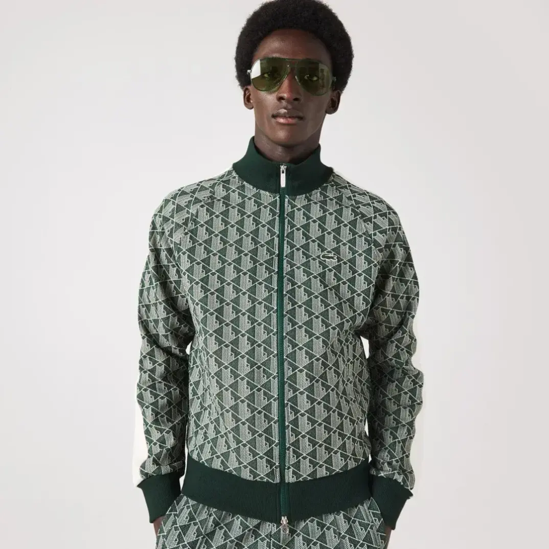 Regular Fit Monogram Sweatshirt Yeşil - 1