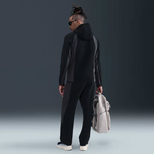 Tech Renk Bloklu Açık Paçalı Fleece Erkek Eşofman Altı Siyah/Anthracite/Siyah - 4