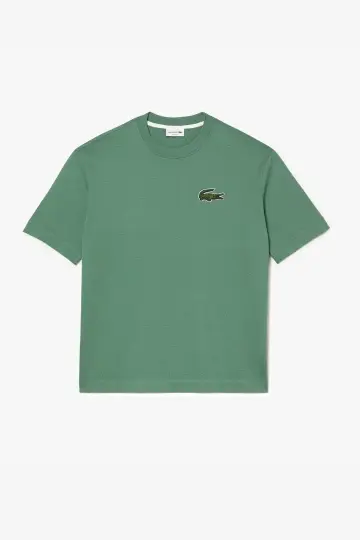 Unisex Loose Fit Large Croc Organic Heavy Tişört Yeşil - 2